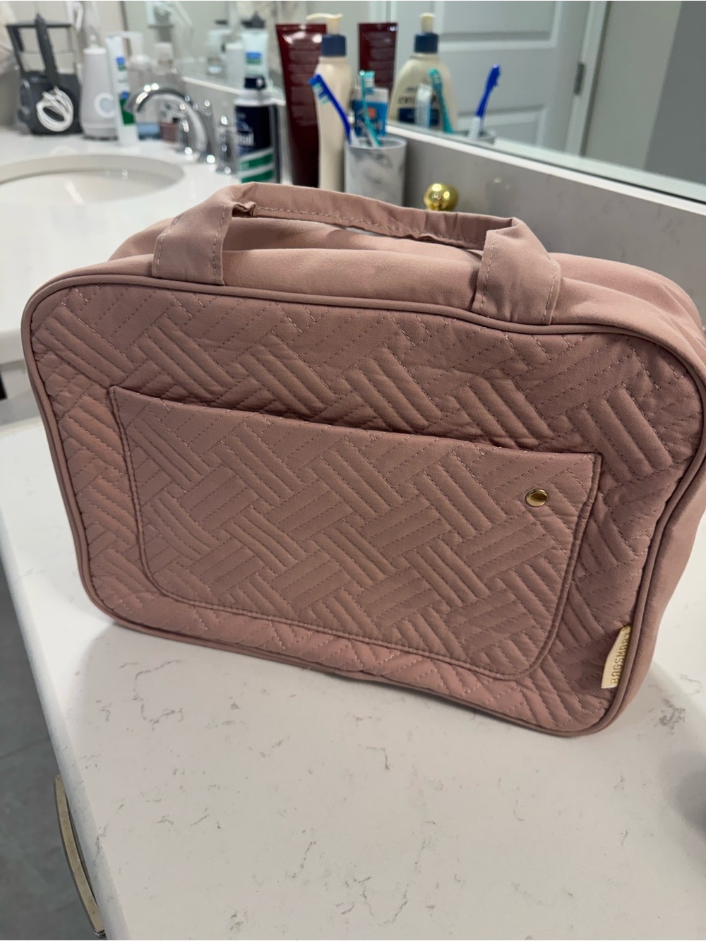 Quilted Pink Travel Tote Bag